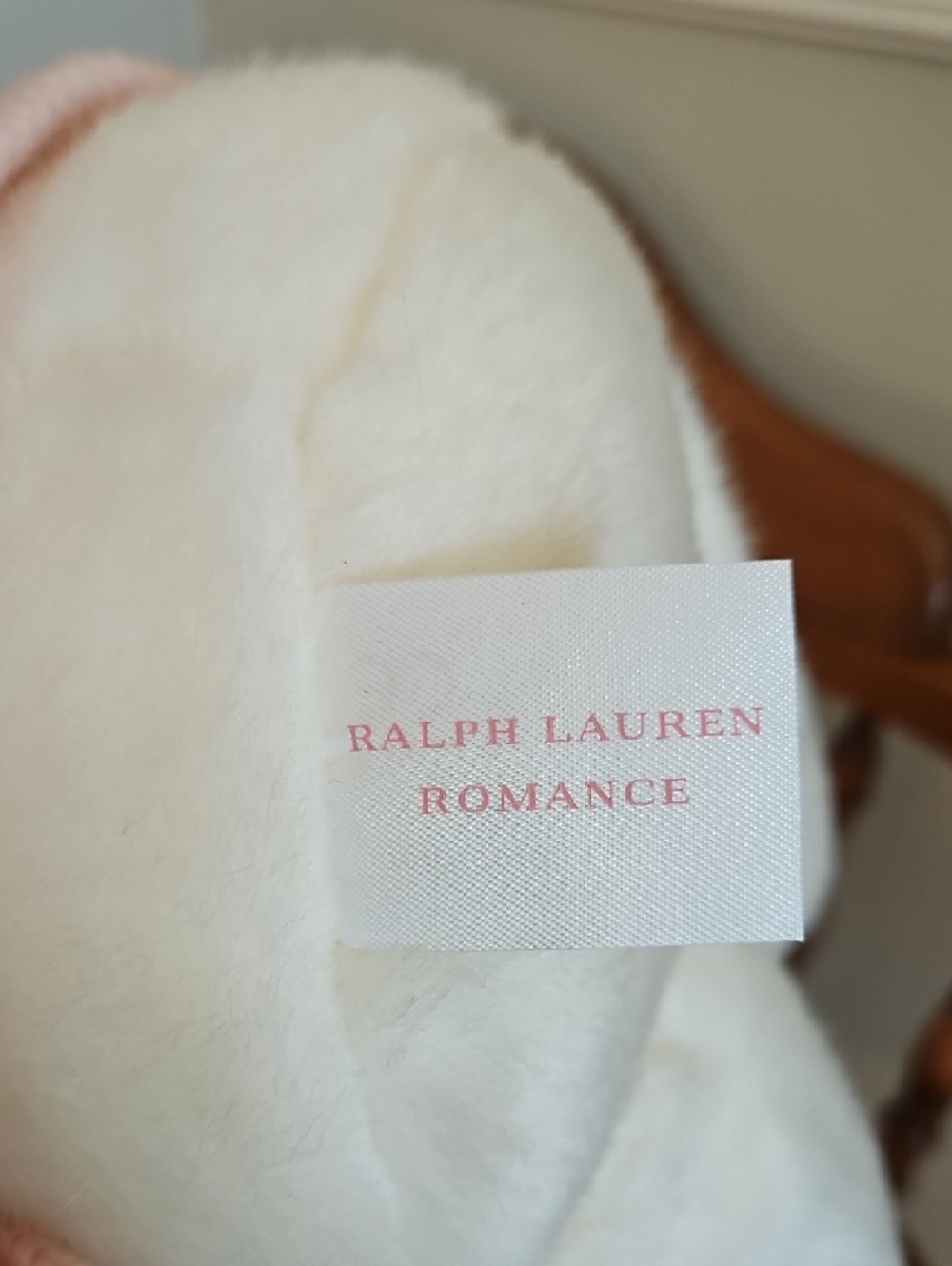 Ralph Lauren Romance White Plush Bear in Pink Knit Sweater - Picture 8 of 12